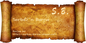 Serbán Barna névjegykártya