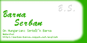 barna serban business card